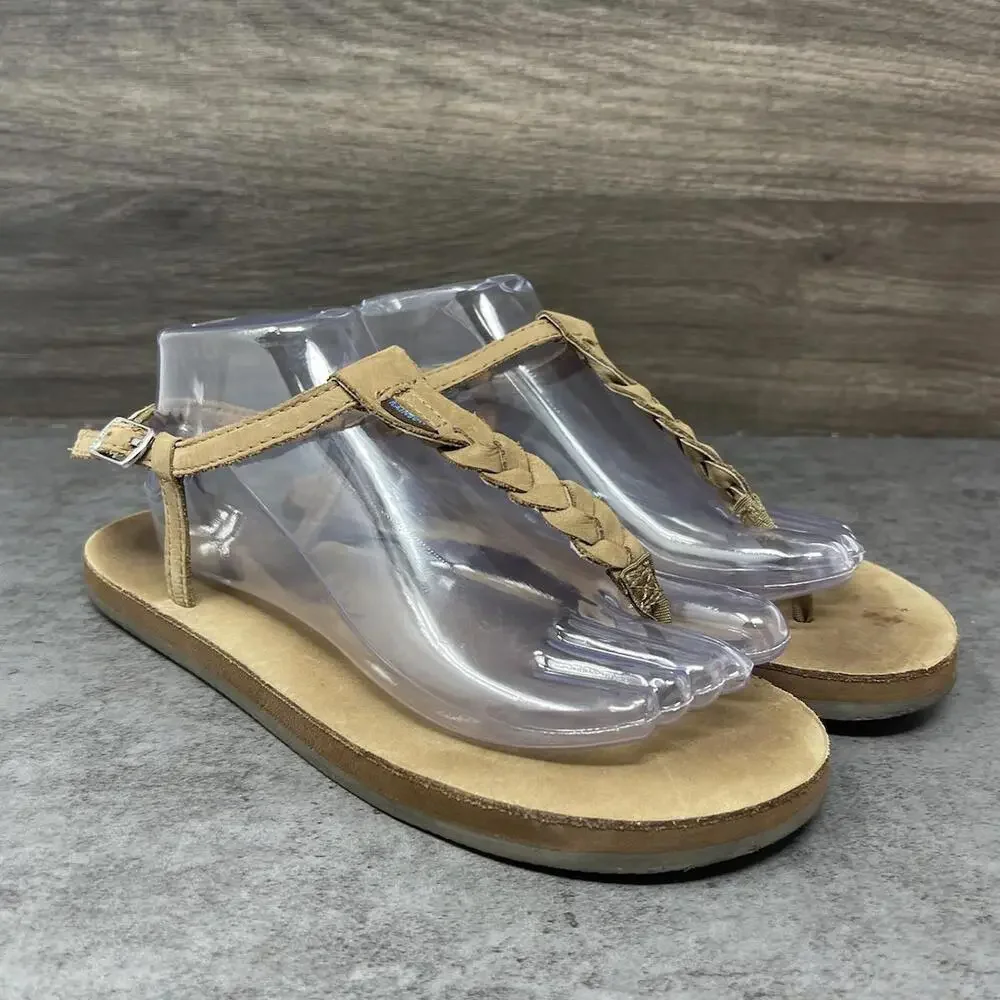 Rainbow Sandals Size Large (7.5-8.5) T Street Center Braid Slip On_4